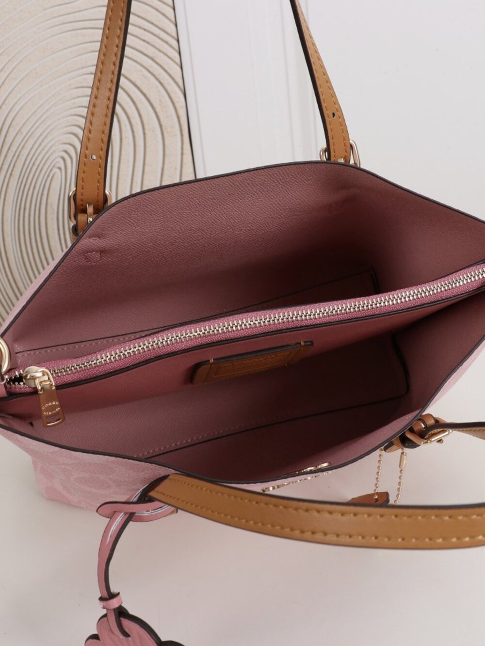 Coach Pink Monogram Tote - Picture 8 of 8